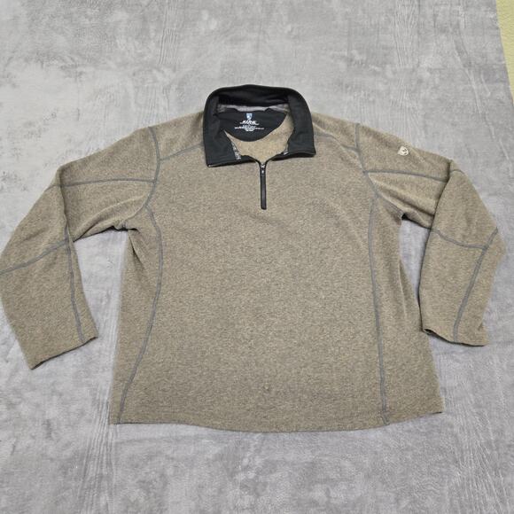 Kuhl Revel 1/4 Zip Fleece Lined Pullover Men's Size Large Brown Logo On Sleeve - Picture 1 of 9